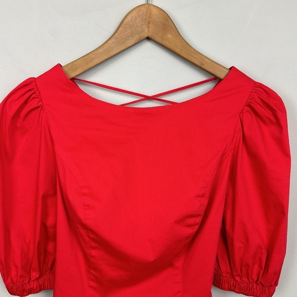 Urban Outfitters Red Strappy-Back Puff Sleeve
Blouse Sz S - Picture 8 of 15